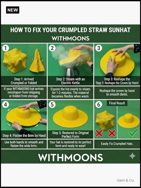 Wide Brim Floppy Sun Hat UPF 50 Adjustable Straw main image 2